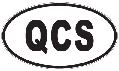 QCS - 3 Letter Initials Oval Sticker