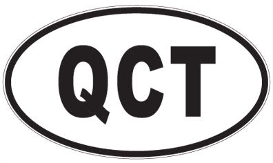 QCT - 3 Letter Initials Oval Sticker