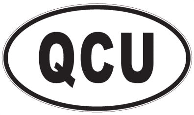 QCU - 3 Letter Initials Oval Sticker