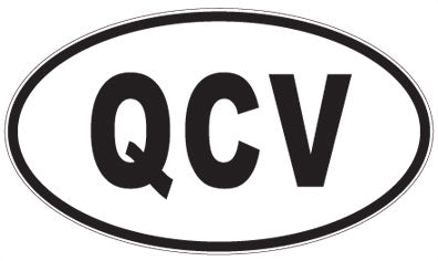 QCV - 3 Letter Initials Oval Sticker