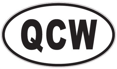 QCW - 3 Letter Initials Oval Sticker