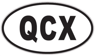 QCX - 3 Letter Initials Oval Sticker