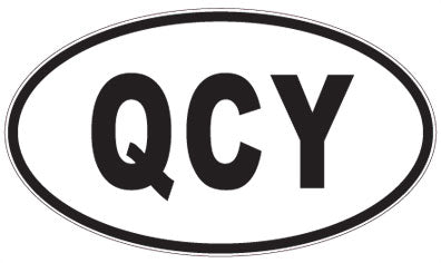 QCY - 3 Letter Initials Oval Sticker