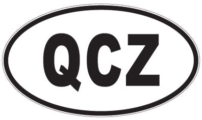 QCZ - 3 Letter Initials Oval Sticker