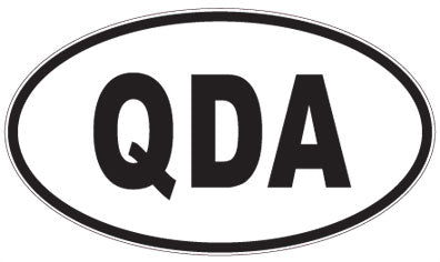 QDA - 3 Letter Initials Oval Sticker