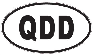 QDD - 3 Letter Initials Oval Sticker