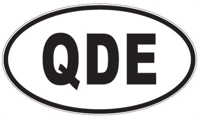 QDE - 3 Letter Initials Oval Sticker