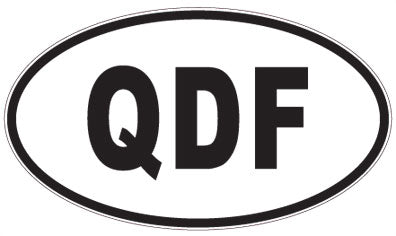 QDF - 3 Letter Initials Oval Sticker