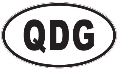 QDG - 3 Letter Initials Oval Sticker