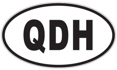 QDH - 3 Letter Initials Oval Sticker