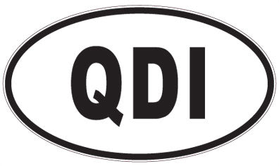 QDI - 3 Letter Initials Oval Sticker