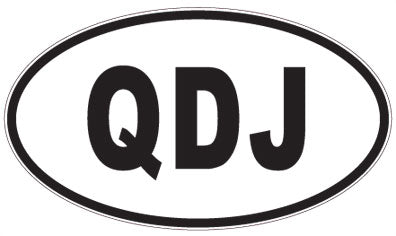 QDJ - 3 Letter Initials Oval Sticker