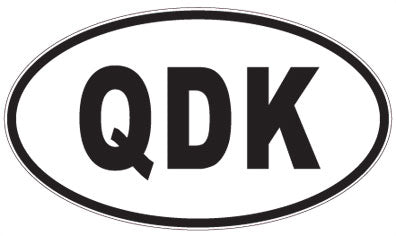 QDK - 3 Letter Initials Oval Sticker