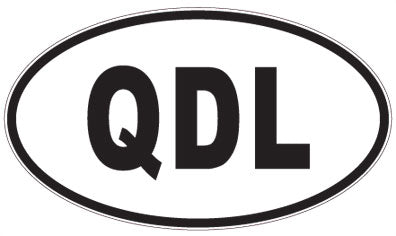 QDL - 3 Letter Initials Oval Sticker