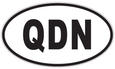 QDN - 3 Letter Initials Oval Sticker