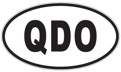 QDO - 3 Letter Initials Oval Sticker
