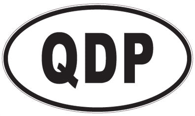 QDP - 3 Letter Initials Oval Sticker