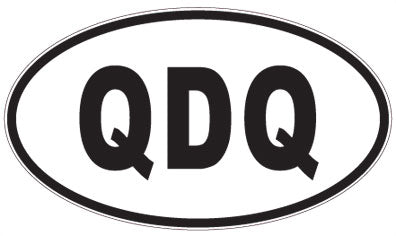 QDQ - 3 Letter Initials Oval Sticker
