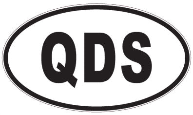 QDS - 3 Letter Initials Oval Sticker