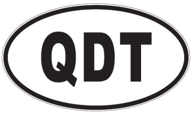 QDT - 3 Letter Initials Oval Sticker