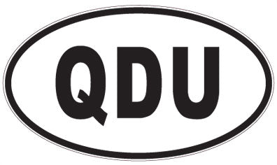 QDU - 3 Letter Initials Oval Sticker