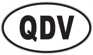 QDV - 3 Letter Initials Oval Sticker