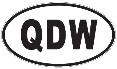 QDW - 3 Letter Initials Oval Sticker