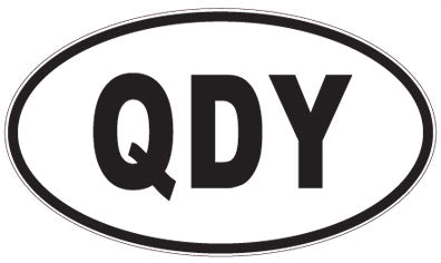 QDY - 3 Letter Initials Oval Sticker