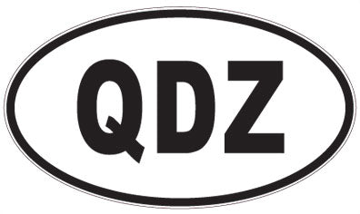 QDZ - 3 Letter Initials Oval Sticker