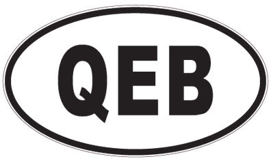 QEB - 3 Letter Initials Oval Sticker