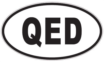 QED - 3 Letter Initials Oval Sticker