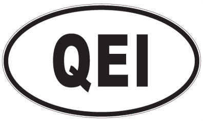 QEI - 3 Letter Initials Oval Sticker