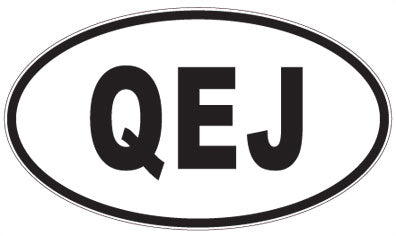 QEJ - 3 Letter Initials Oval Sticker