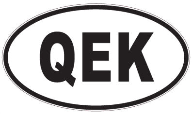 QEK - 3 Letter Initials Oval Sticker