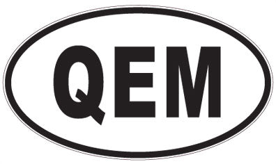 QEM - 3 Letter Initials Oval Sticker