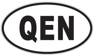 QEN - 3 Letter Initials Oval Sticker