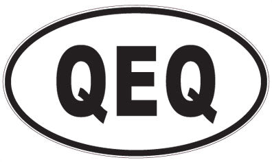 QEQ - 3 Letter Initials Oval Sticker