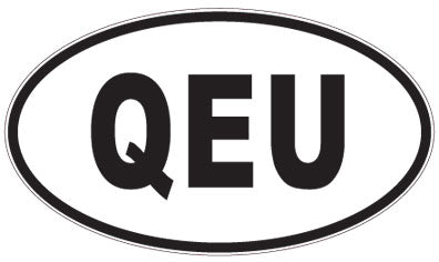 QEU - 3 Letter Initials Oval Sticker
