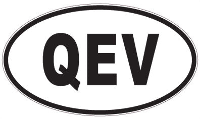 QEV - 3 Letter Initials Oval Sticker