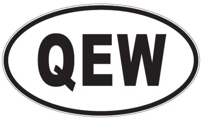 QEW - 3 Letter Initials Oval Sticker
