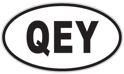 QEY - 3 Letter Initials Oval Sticker