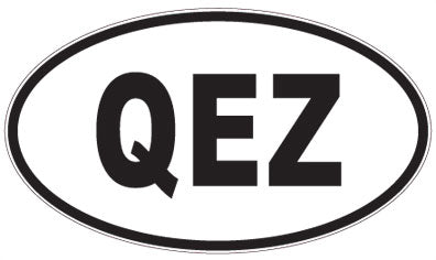 QEZ - 3 Letter Initials Oval Sticker