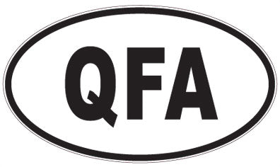QFA - 3 Letter Initials Oval Sticker