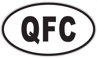 QFC - 3 Letter Initials Oval Sticker