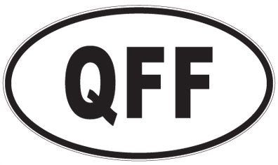 QFF - 3 Letter Initials Oval Sticker
