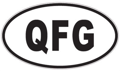 QFG - 3 Letter Initials Oval Sticker