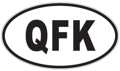 QFK - 3 Letter Initials Oval Sticker