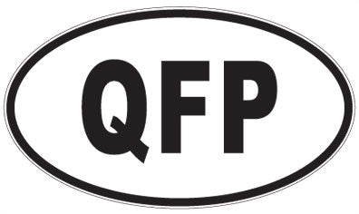QFP - 3 Letter Initials Oval Sticker
