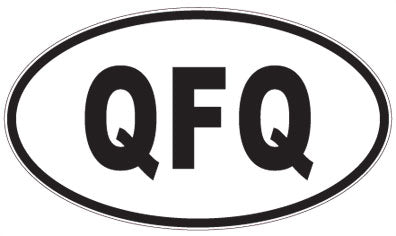 QFQ - 3 Letter Initials Oval Sticker