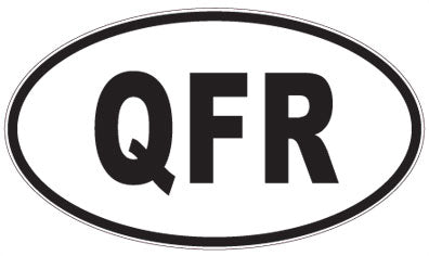 QFR - 3 Letter Initials Oval Sticker